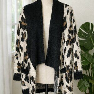 Minkpink wild jungle fuzzy Women's knit cardi size M